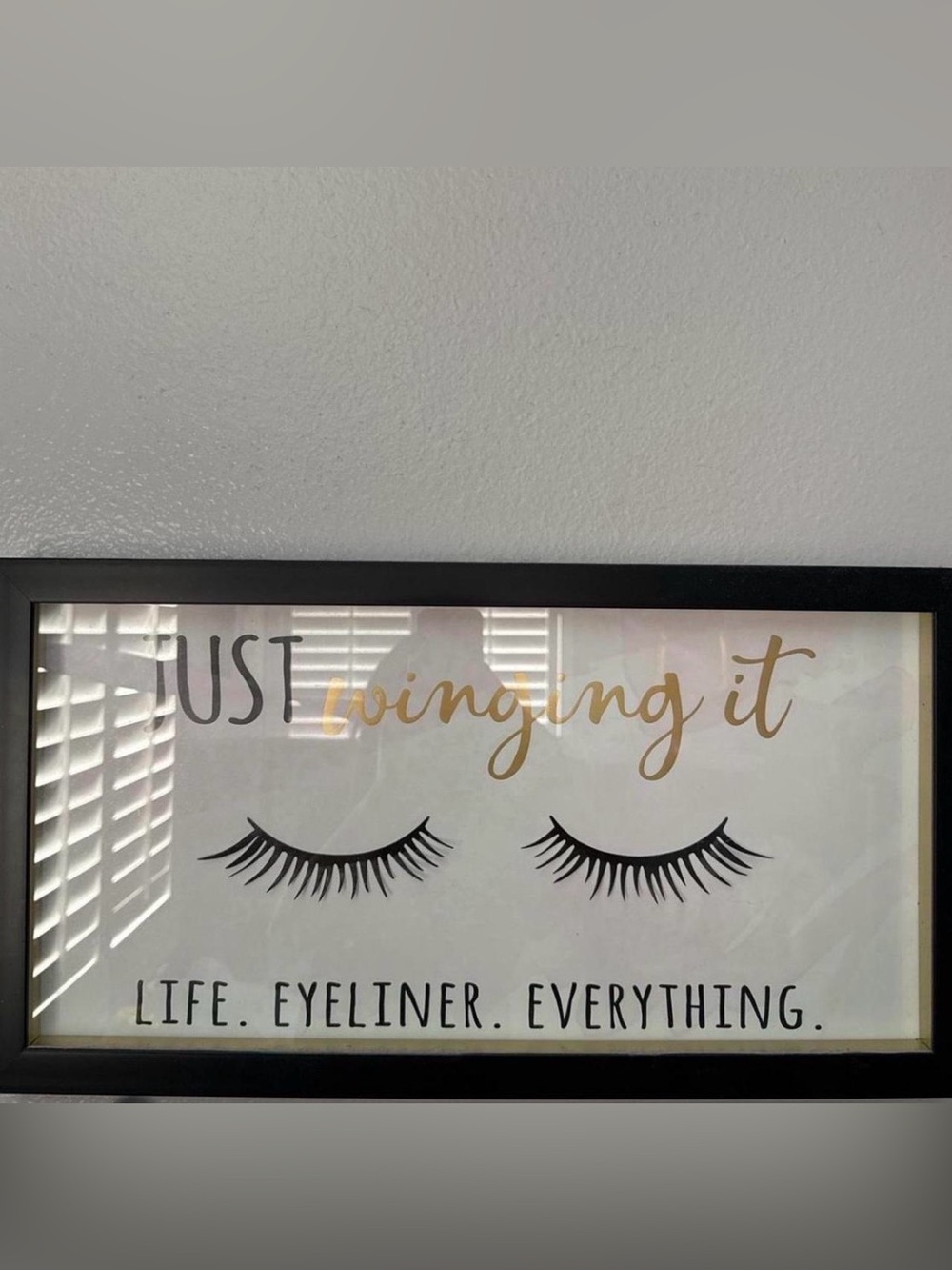 Just Wing­ing It Gold and Black Eyelash Wall Art Poster